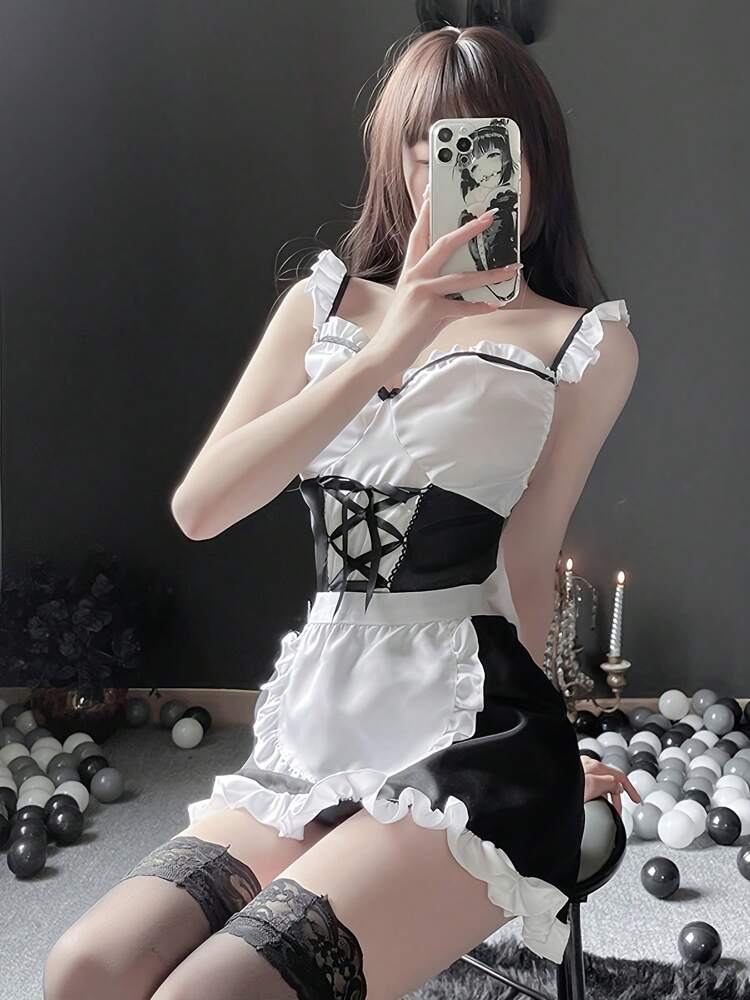 Classic Sexy Floral Lace Criss Cross Lace Up Backless Teddy Bodysuit Lingerie