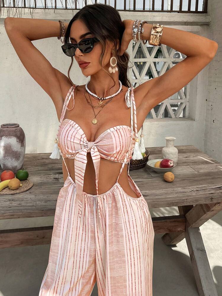 Slaydiva 2025 Spring/Summer New Music Festival, St. Patrick's Day, Easter Casual Streetwear Style Letter Print Halter Tie Crop Top With Mesh Patchwork Mini Skirt Set