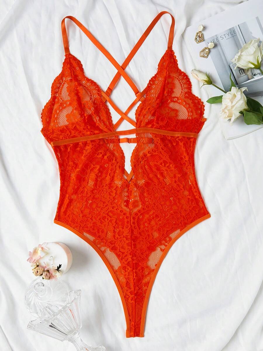 2pcs Lace Sexy Lingerie Set For Women, Suitable For Sleepwear And Loungewear