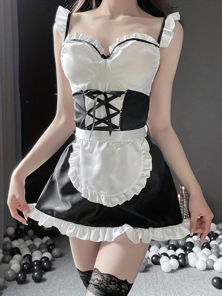 Classic Sexy Floral Lace Criss Cross Lace Up Backless Teddy Bodysuit Lingerie